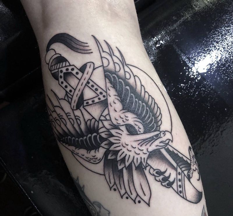 老鹰未完成纹身图片