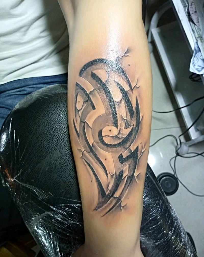 3d图腾纹身图片_手臂纹身图案