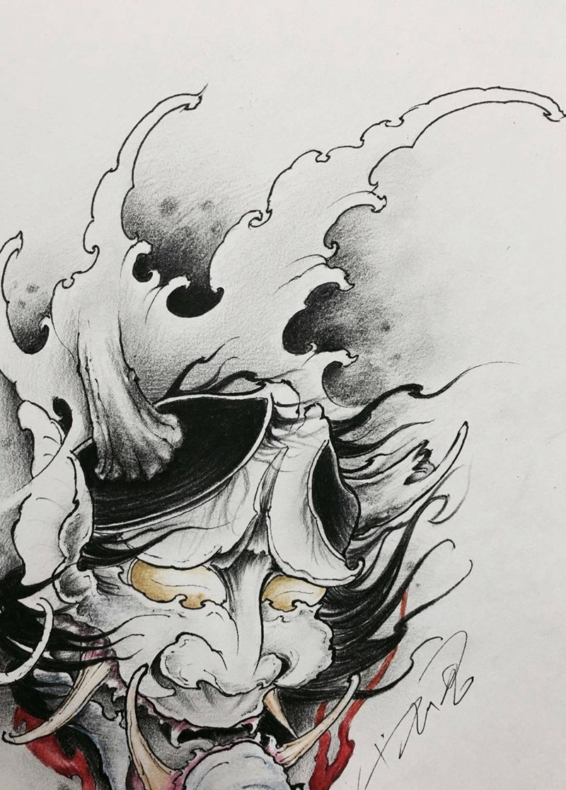 般若纹身图片_手部传统手稿人物原创纹身图案