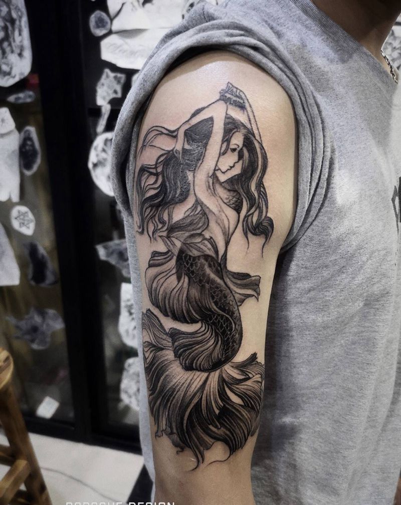 美人鱼纹身图片