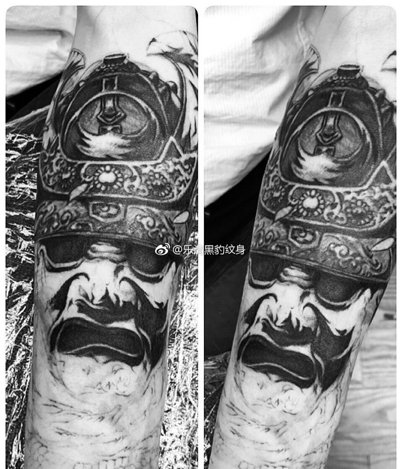 武士半成品纹身图片