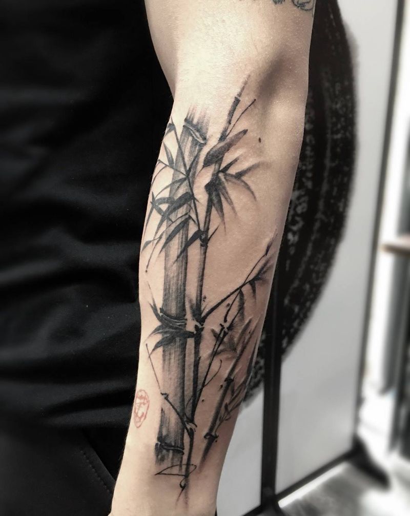 竹纹身图片