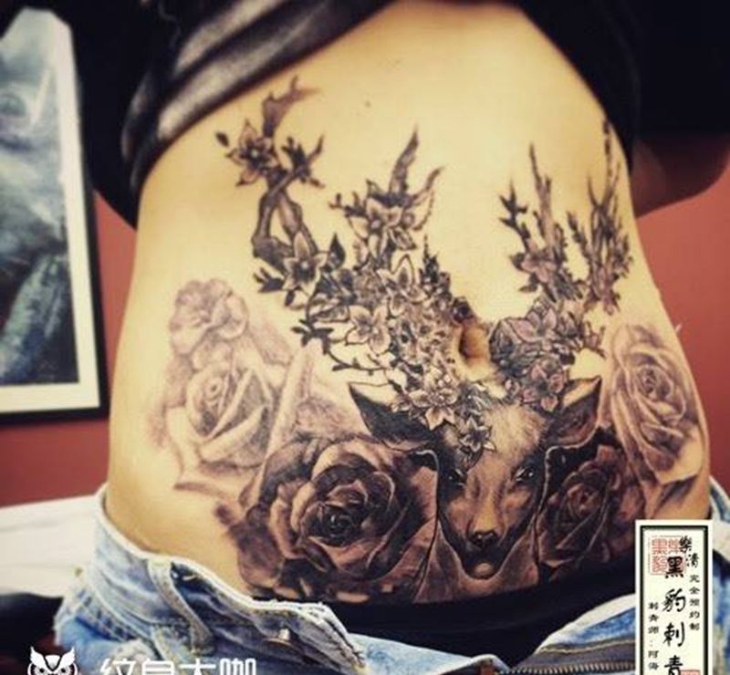 壬辰纹遮盖纹身图片