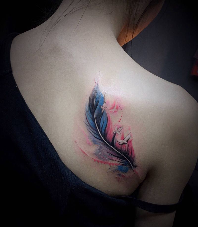 羽毛纹身图片