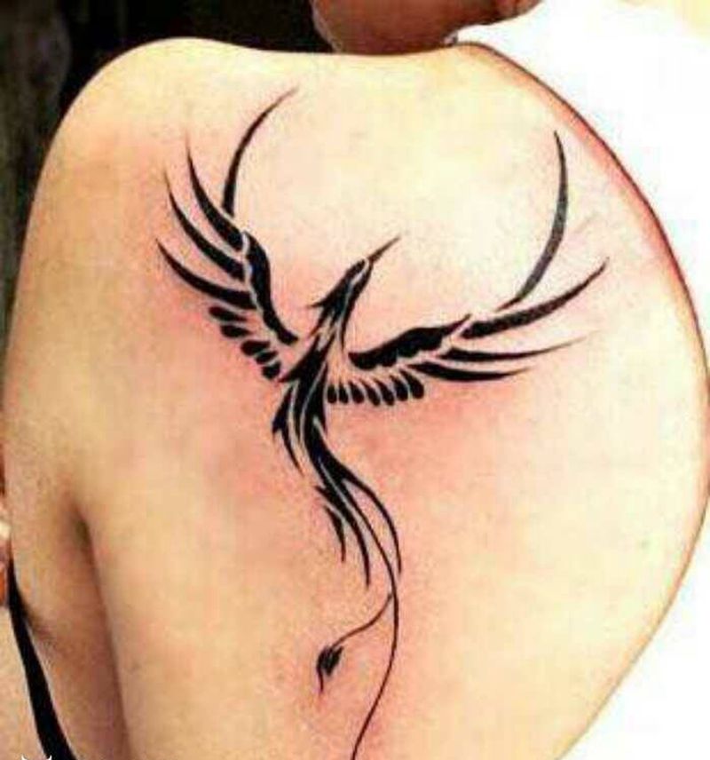 图腾凤凰纹身图片