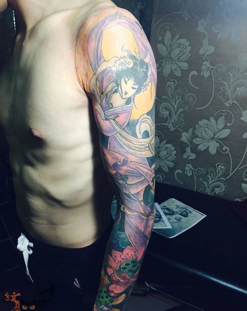 花臂，飞天～纹身图片