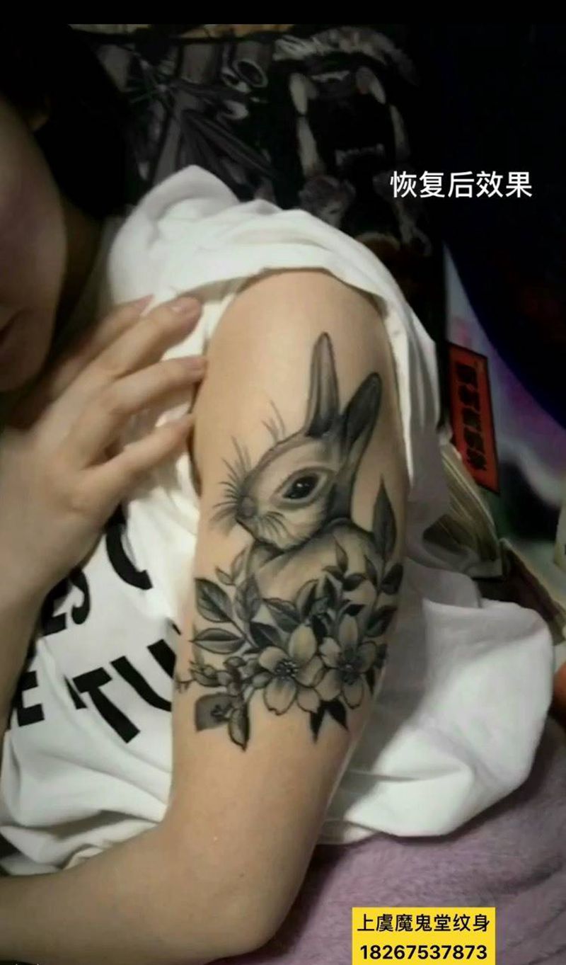 兔子恢复后效果纹身图片