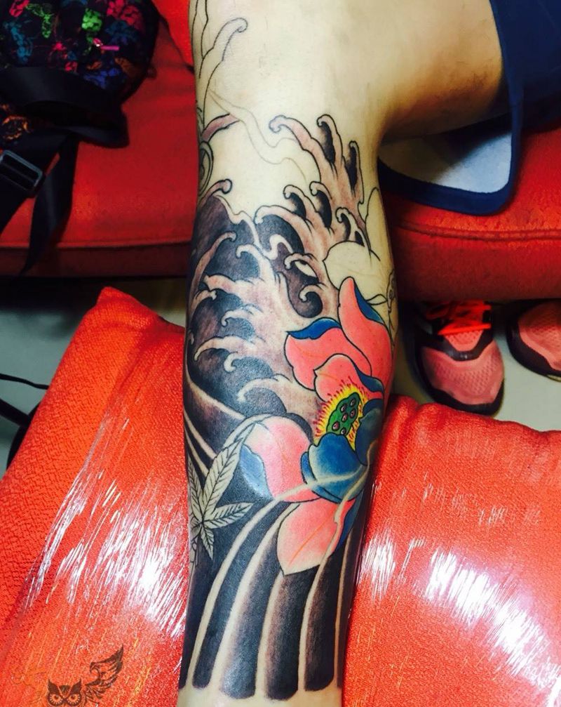 包小腿纹身图片