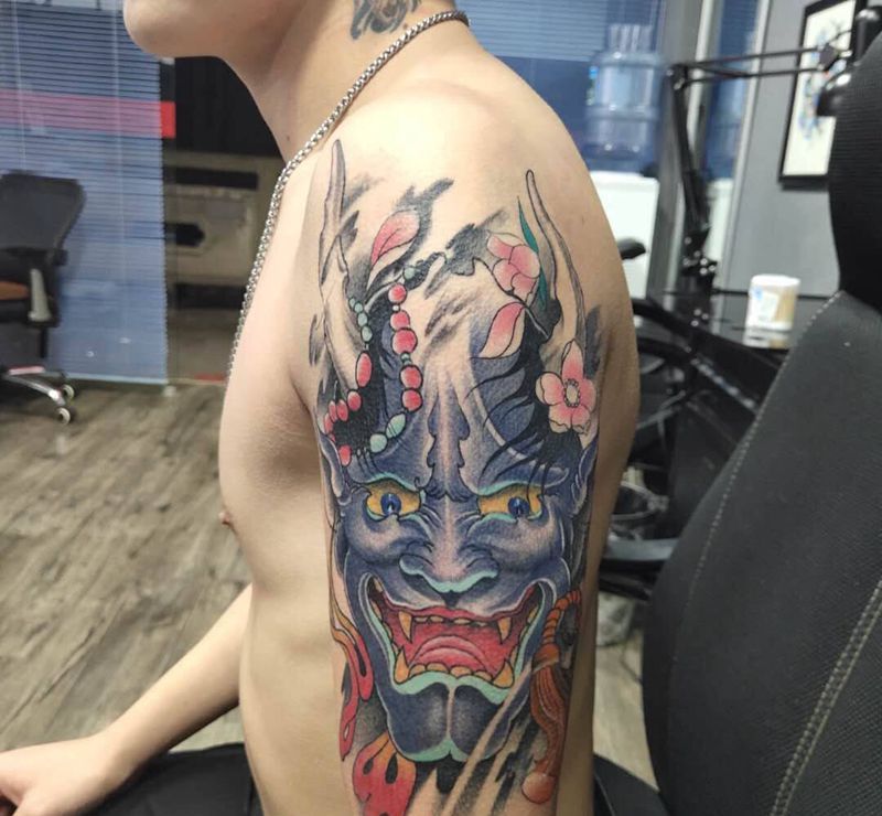 班诺纹身图片_手臂新传统纹身图案