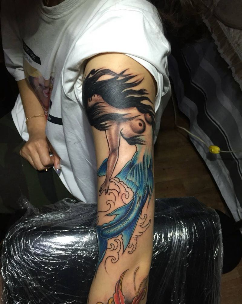 美人鱼纹身图片