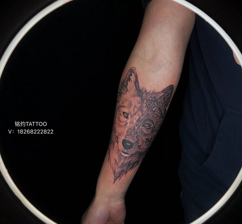狼纹身图片