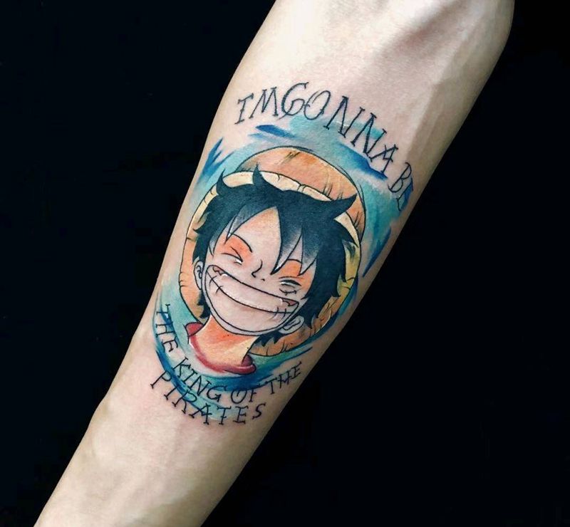 草帽男孩  ahhhh纹身图片_手臂New School纹身图案