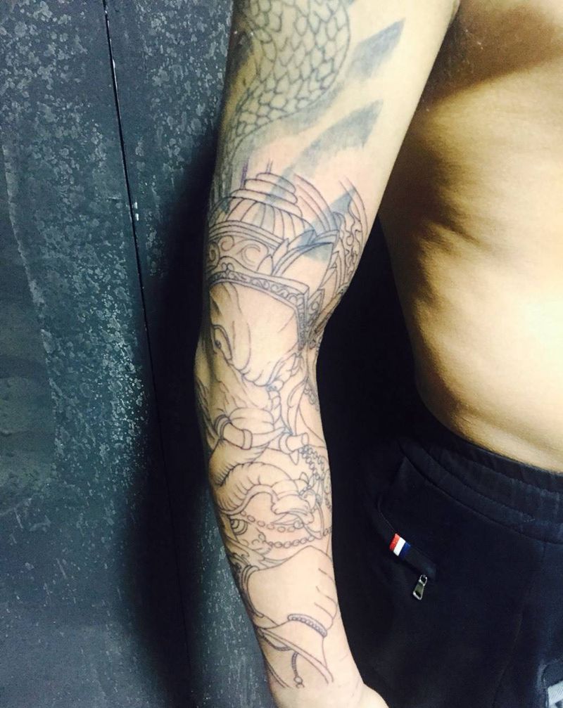 小臂添加，整臂修改～纹身图片