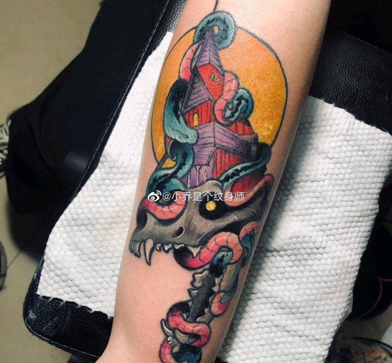 这我也不知道他是啥纹身图片_New School纹身图案