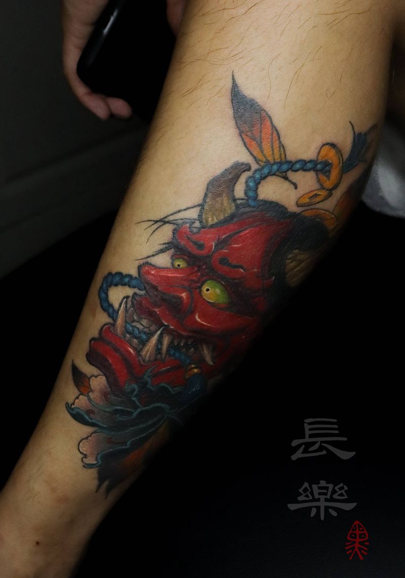 【般若】纹身图片_腿部脚部新传统老传统般若传统纹身图案