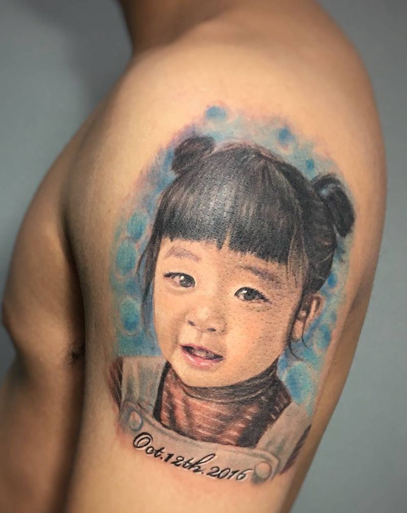 彩色肖像纹身图片