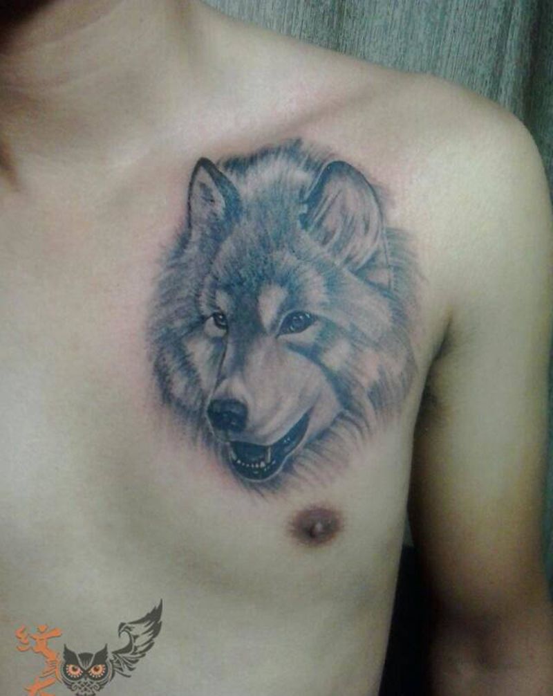 狼头纹身图片
