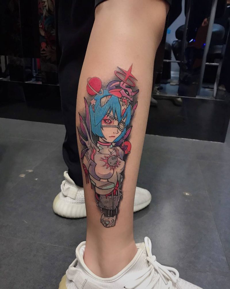 护士纹身图片_脚部New School纹身图案