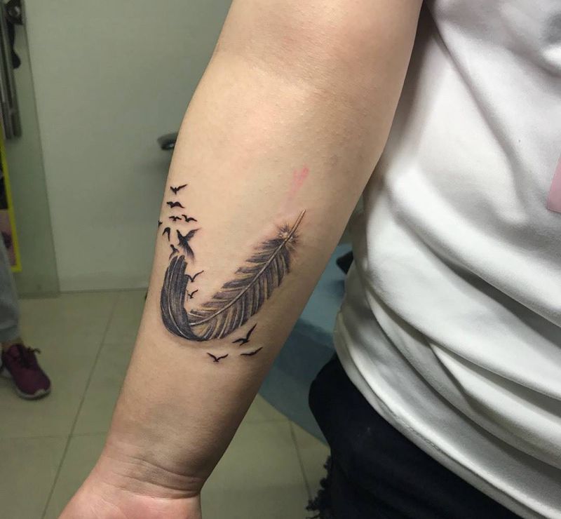 羽毛纹身图片