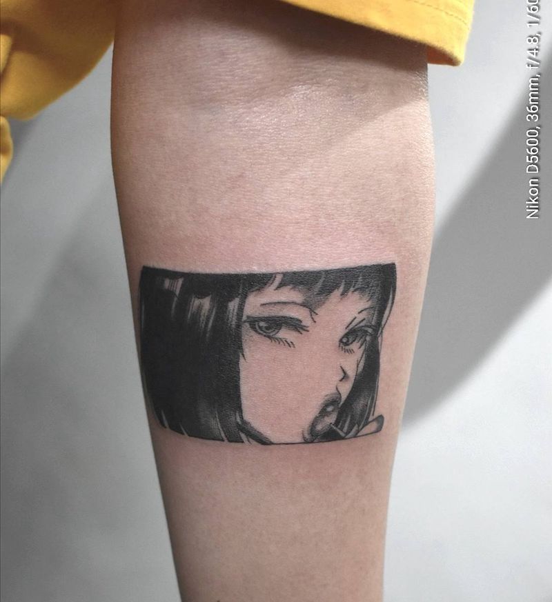 吃糖纹身图片_手臂漫画纹身图案