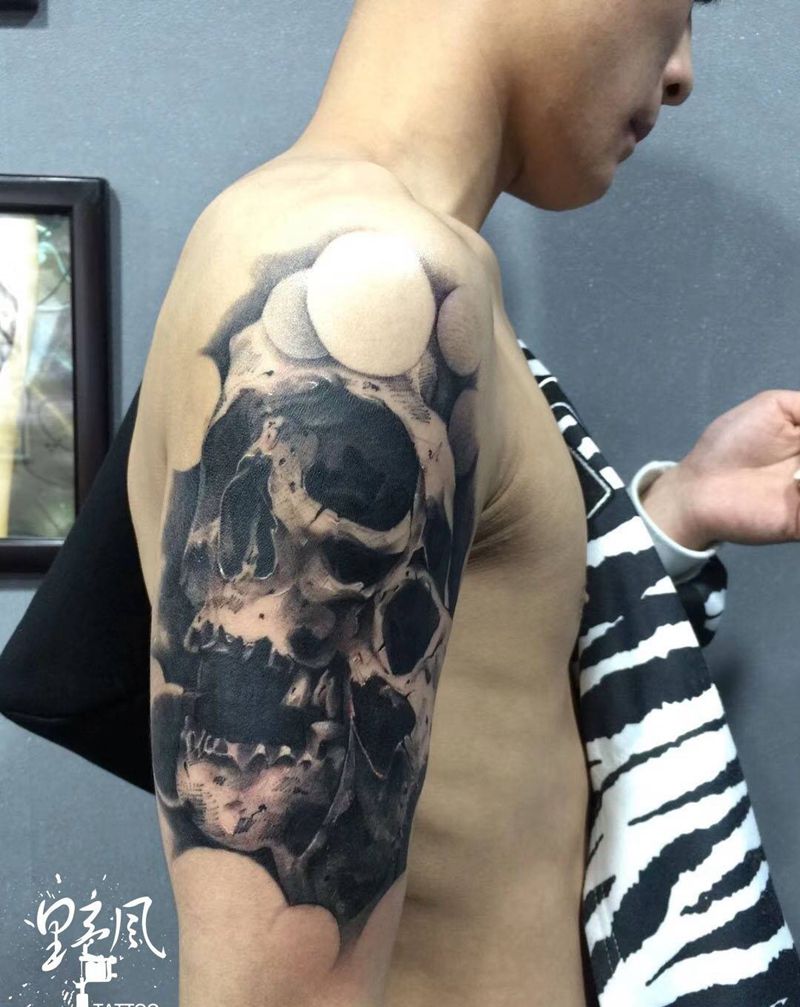 欧美骷髅纹身图片
