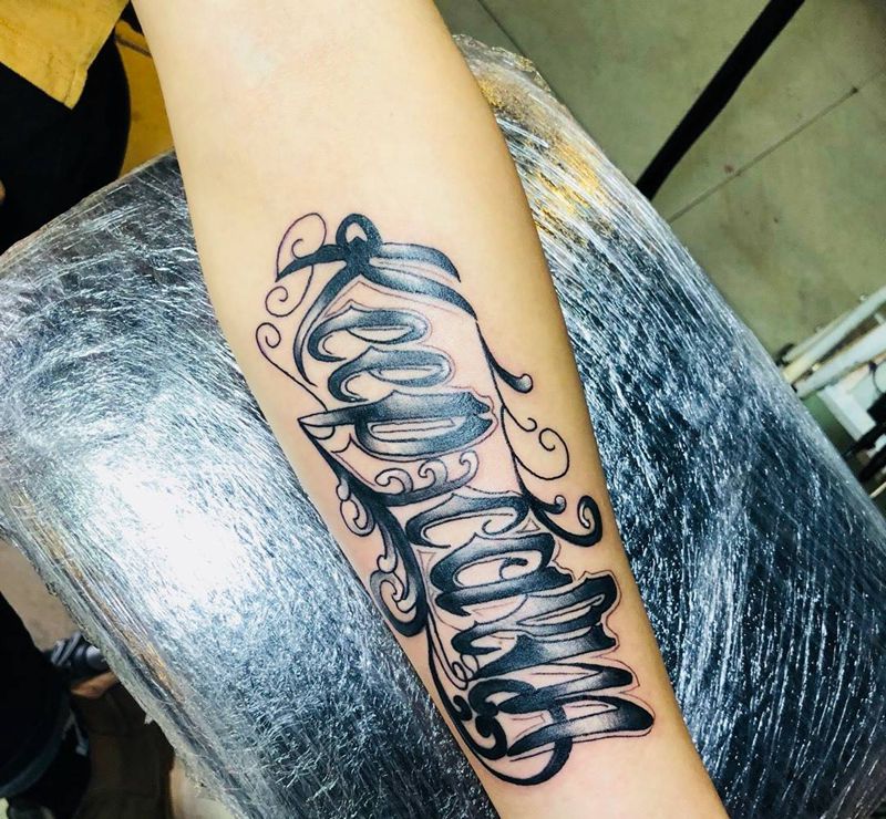 花体字纹身图片