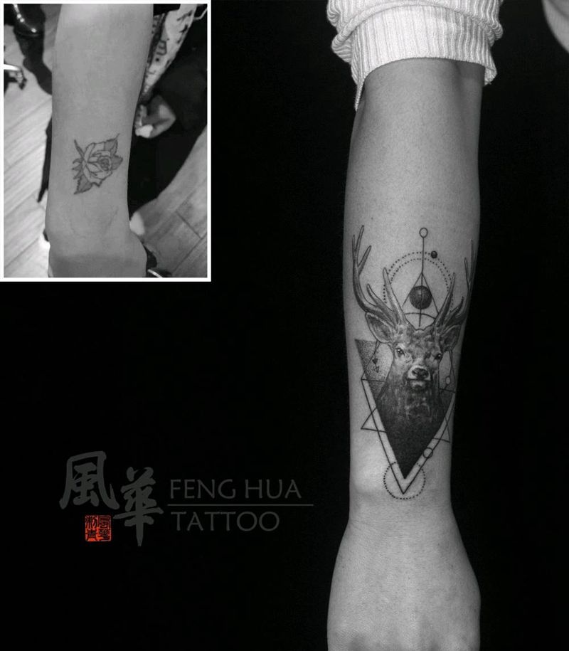 遮盖纹身图片_手臂手部点刺图腾纹身图案