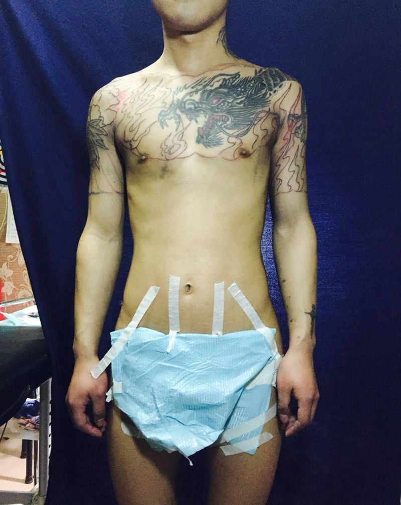 大满背，双甲纹身图片