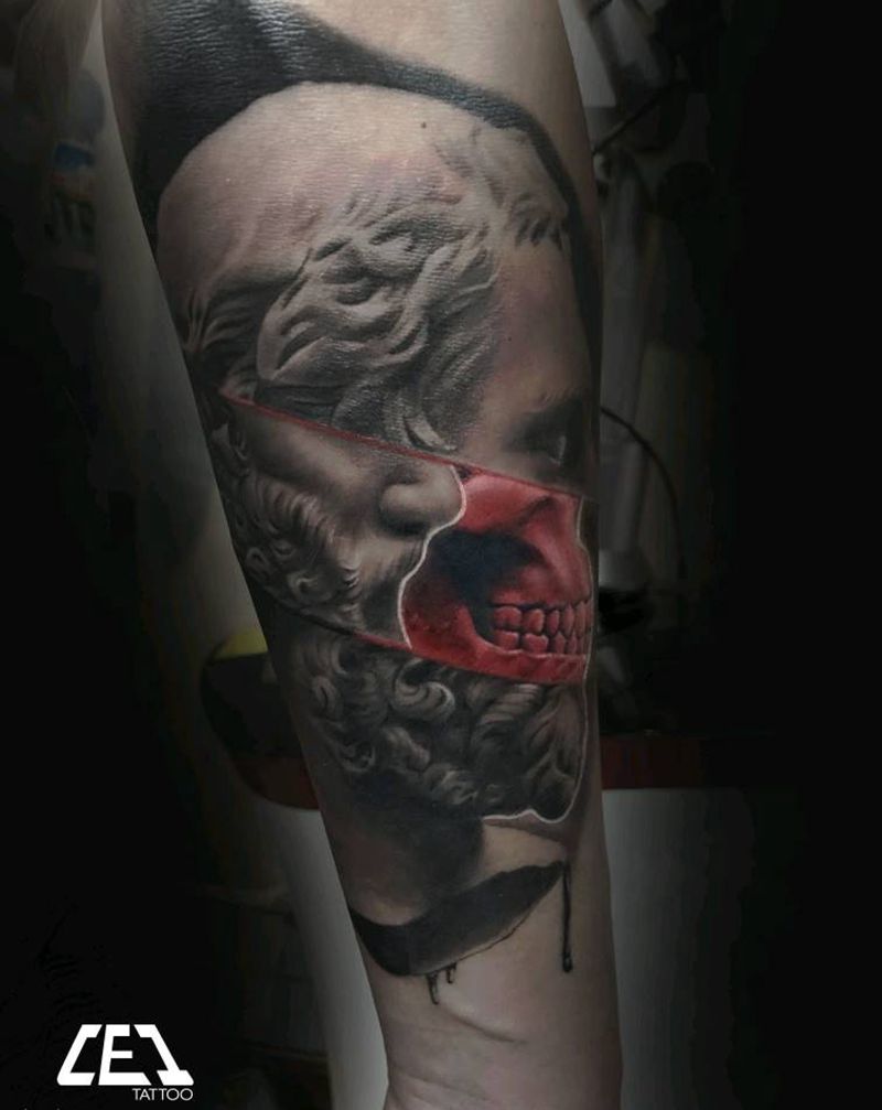 波普艺术 肖像纹身图片_手臂欧美写实纹身图案