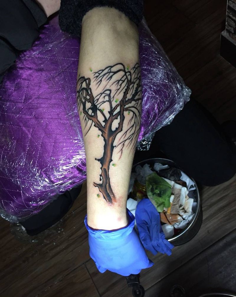 私人定制，满满的爱，女朋友的名字，柳莹，绿色的是萤火虫，柳树纹身图片