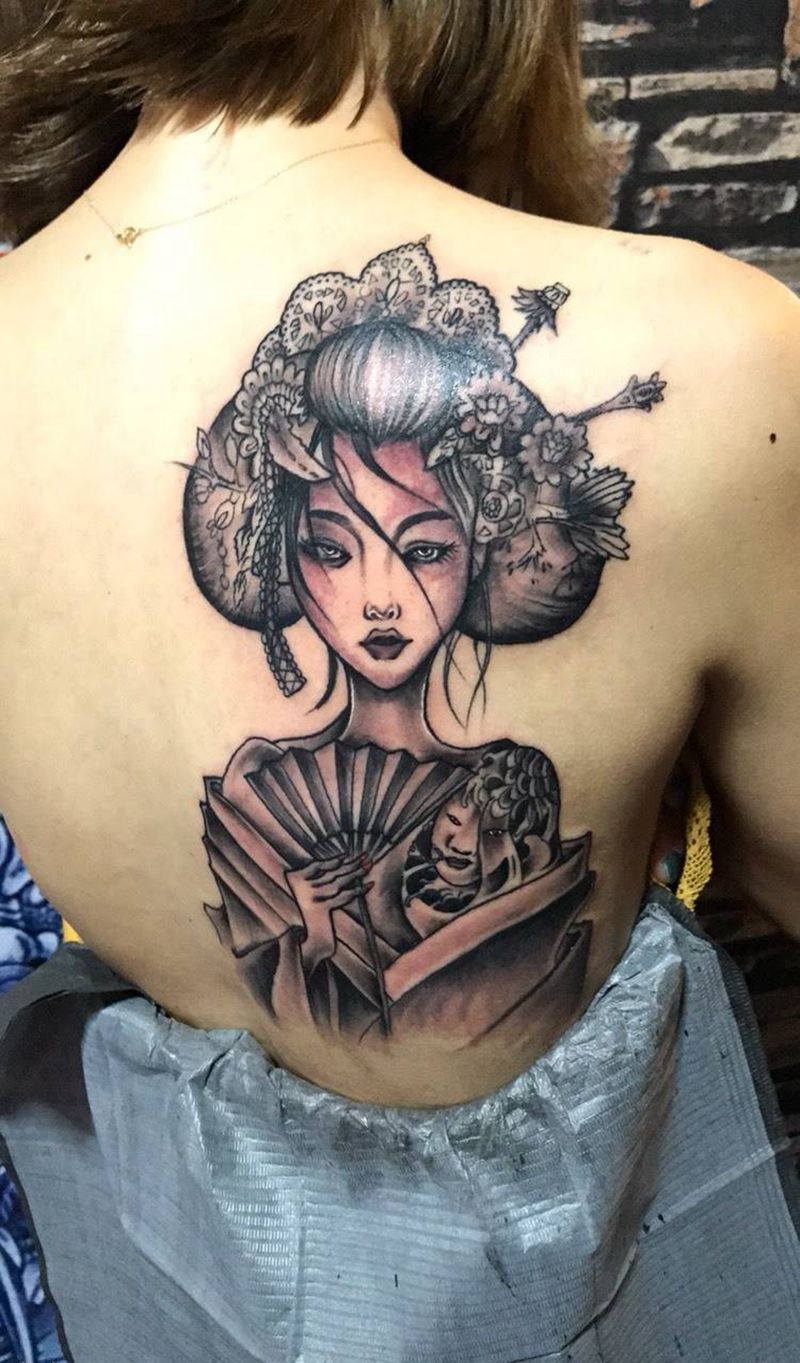 艺妓纹身图片