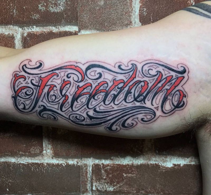 花体英文纹身图片