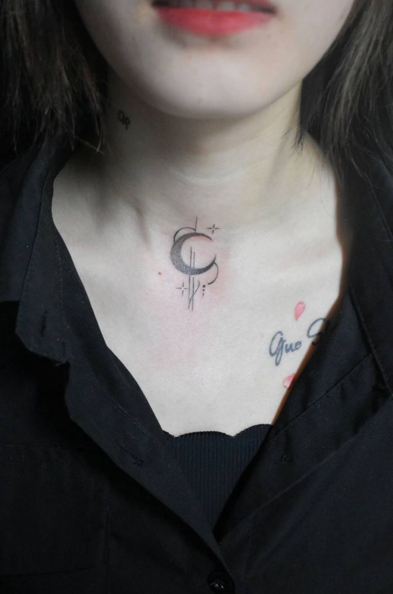 三件套纹身图片_手臂颈部点刺纹身图案