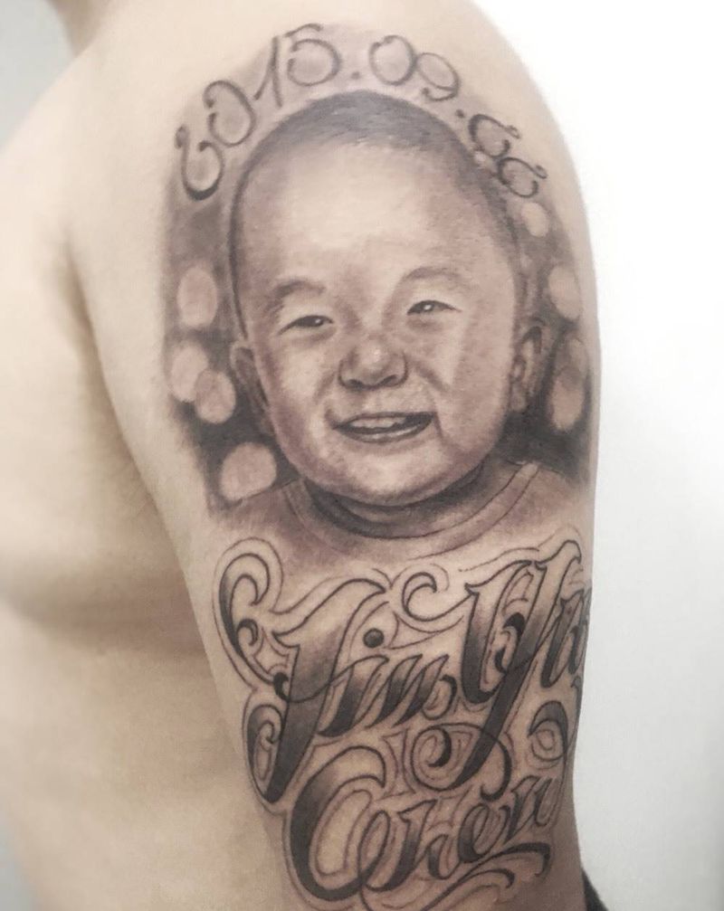 宝宝肖像纹身图片