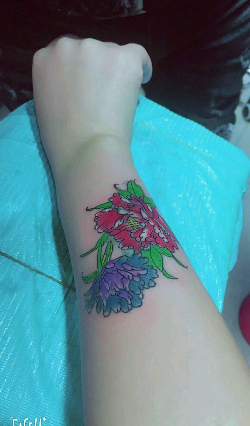 牡丹花纹身图片