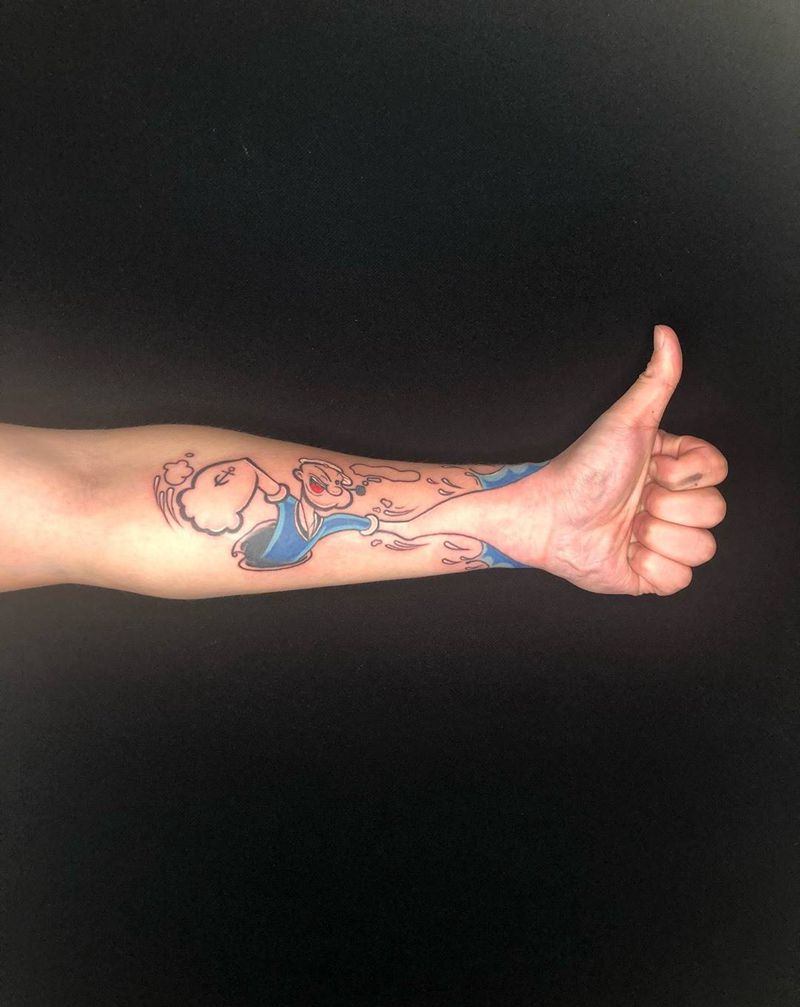 今晚吃菠菜纹身图片