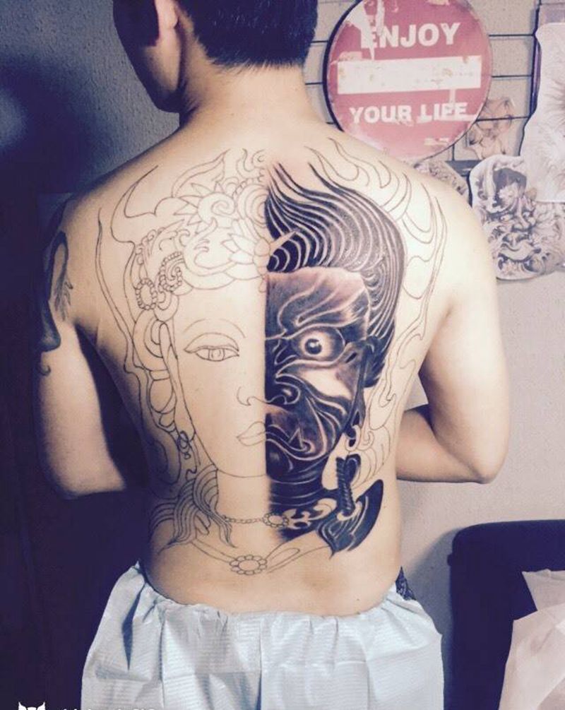 未完成纹身图片