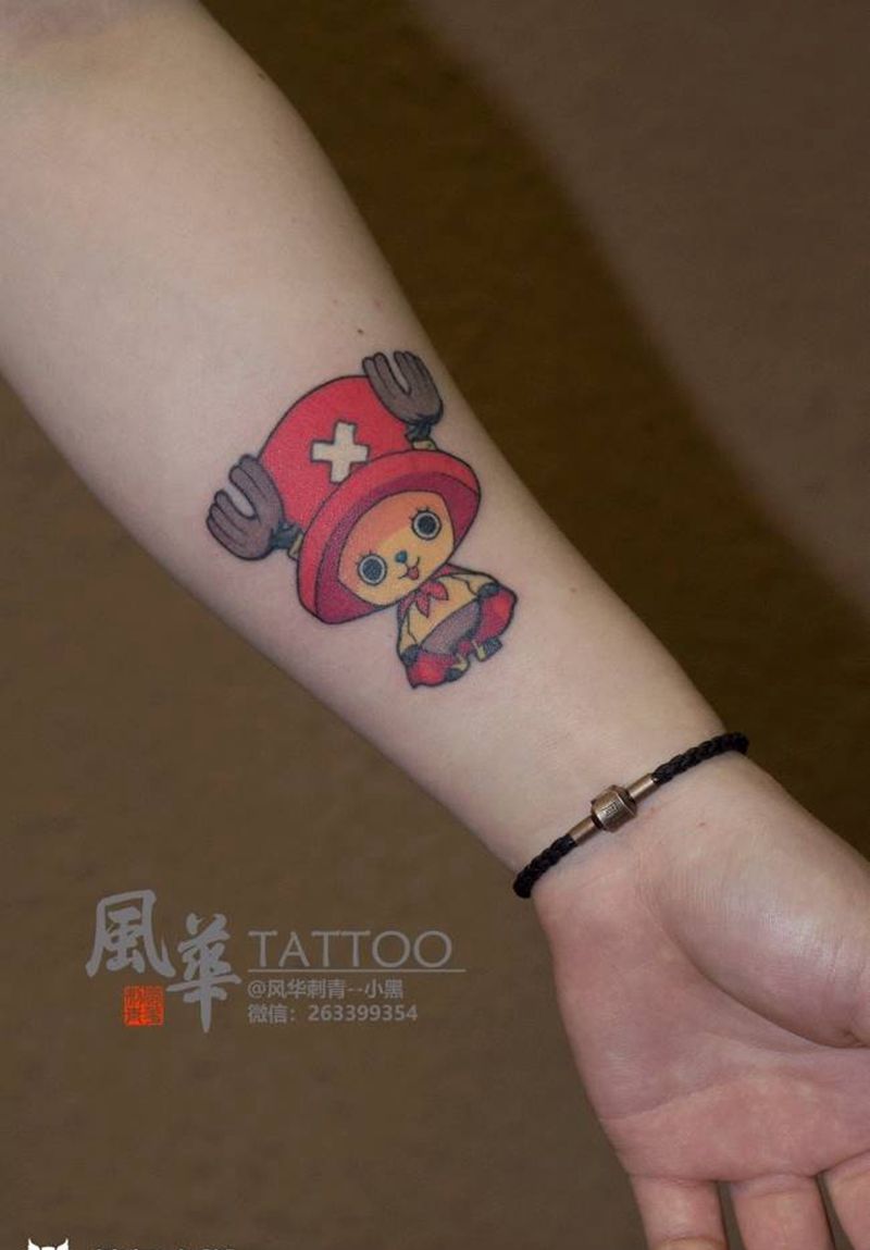 乔巴纹身图片_手部手臂Old School水彩纹身图案