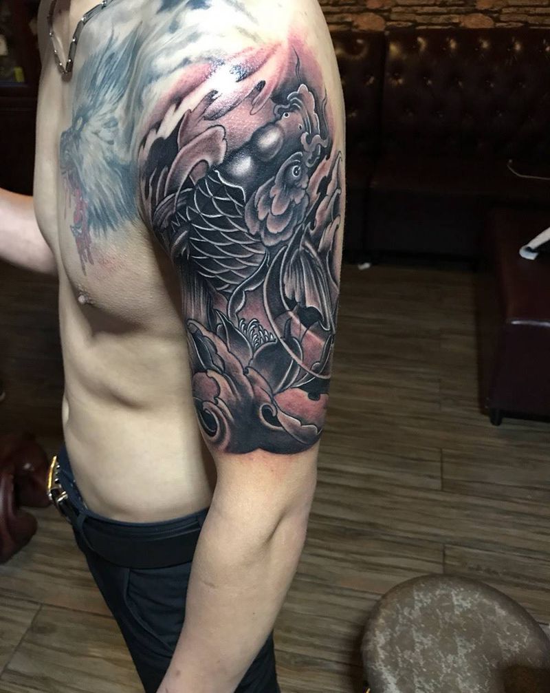 鲤鱼完成纹身图片