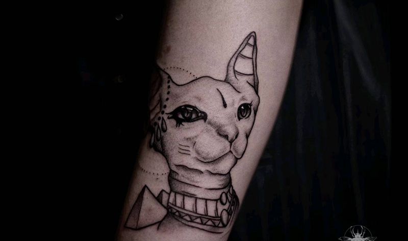 斯芬克斯法老（法老）纹身图片_手臂点刺纹身图案