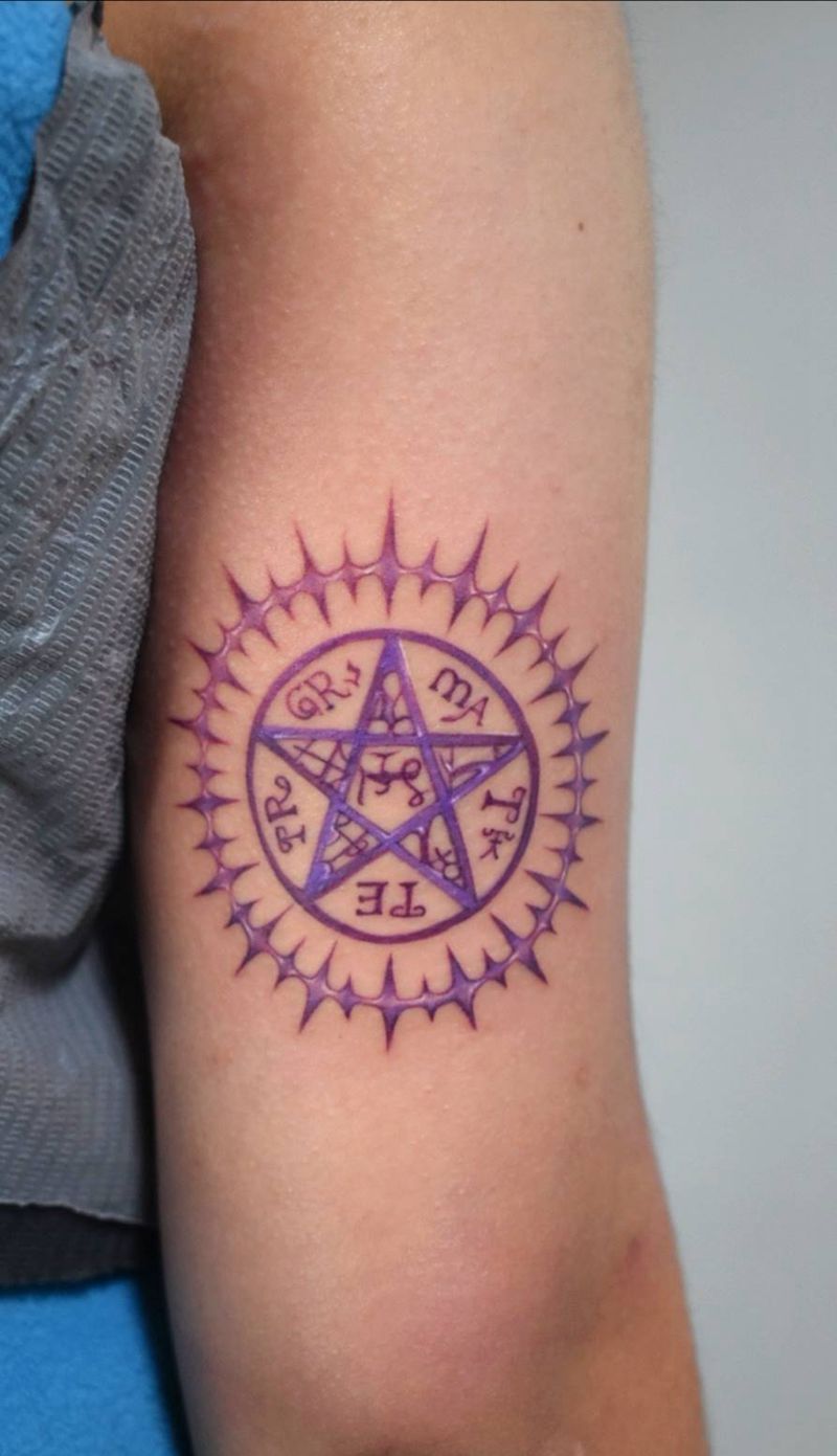 黑执事法阵纹身图片_手臂New School图腾动漫纹身图案