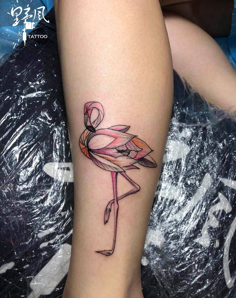 火烈鸟纹身图片