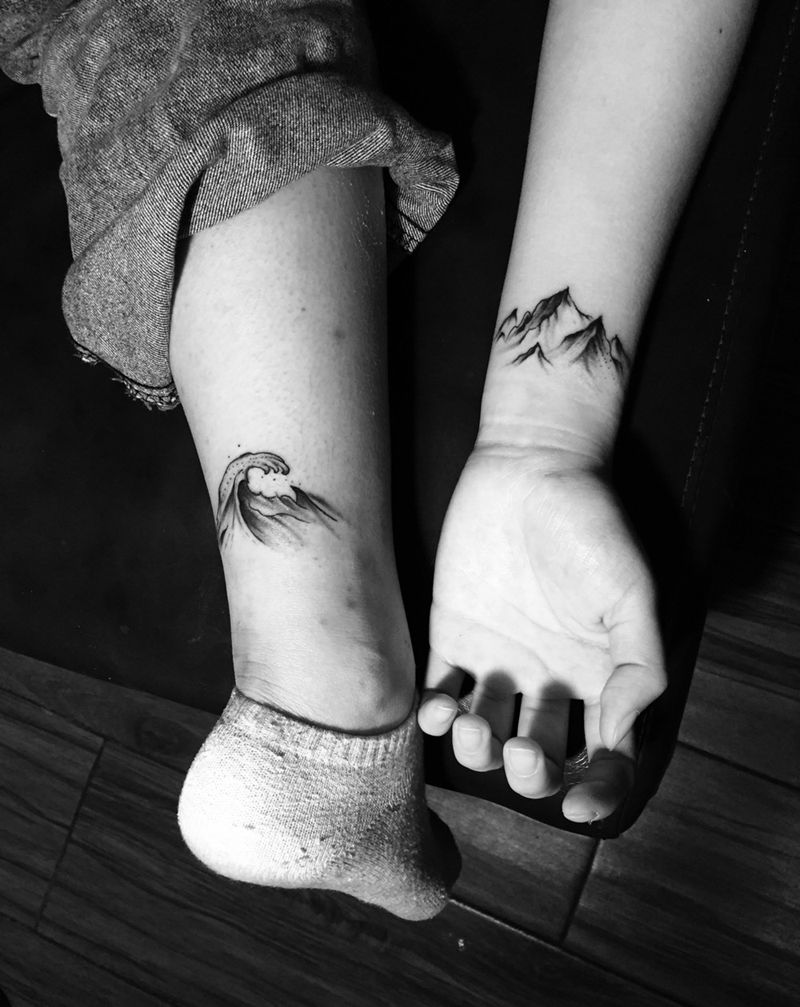 今日作品，高山流水纹身图片