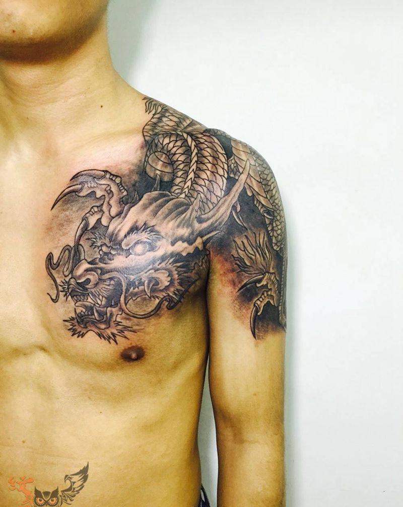 传统龙～纹身图片