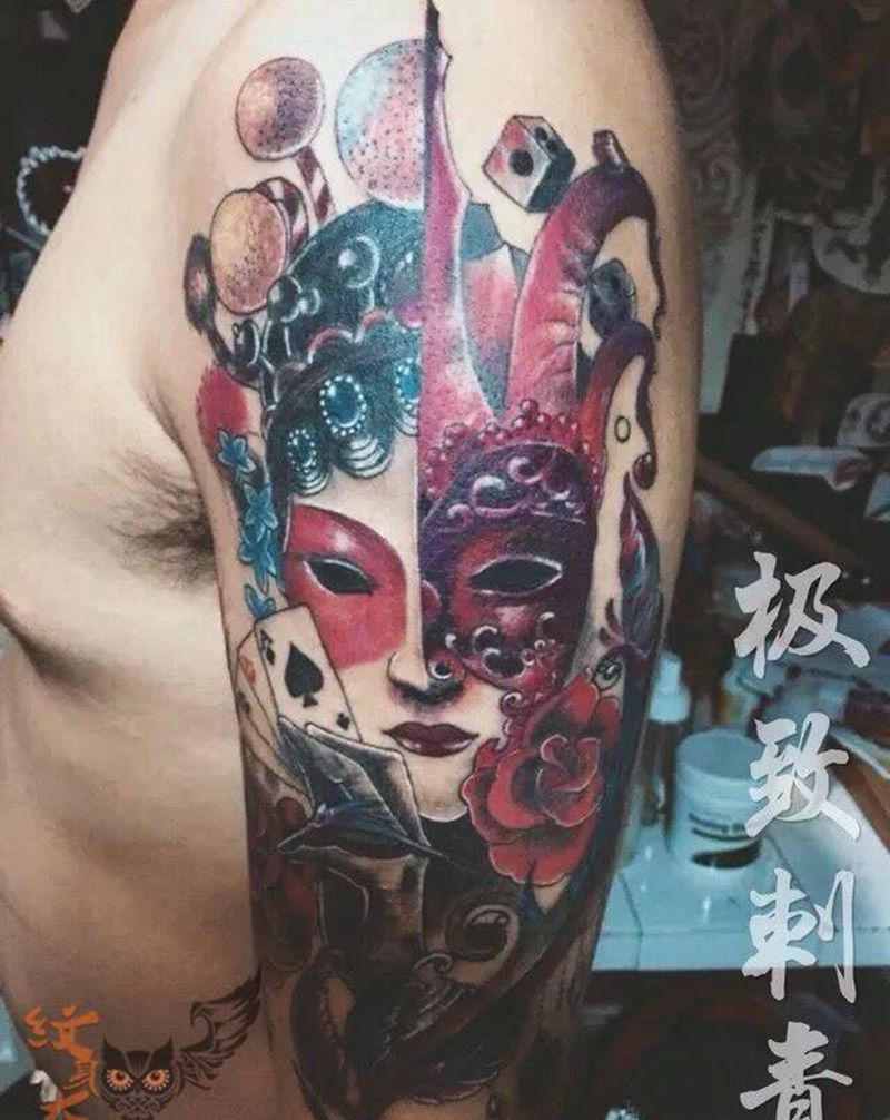 花旦小丑纹身图片