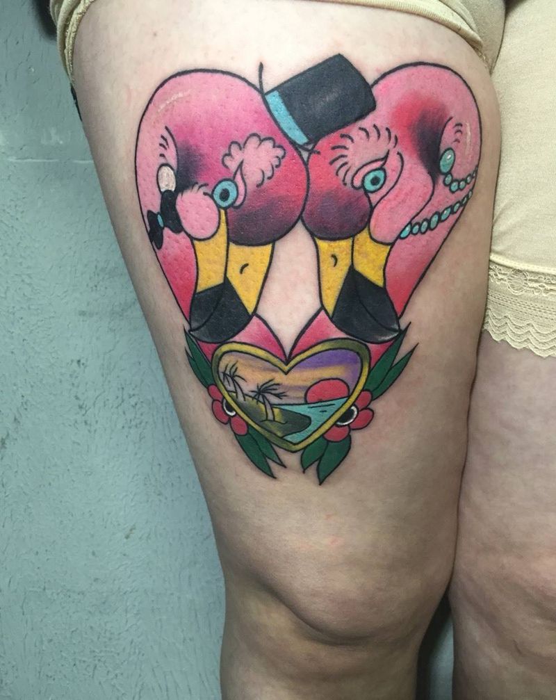 火烈鸟纹身图片