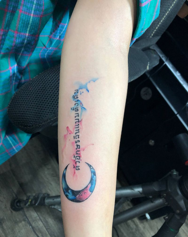 水彩纹身图片_手臂水彩纹身图案