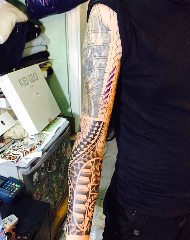图腾花臂～纹身图片