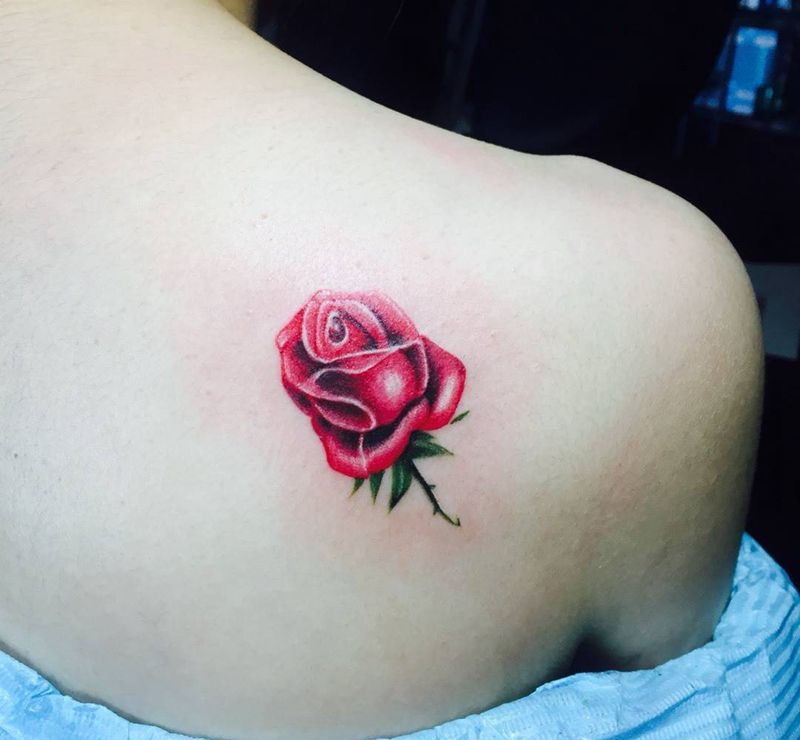 玫瑰花纹身图片