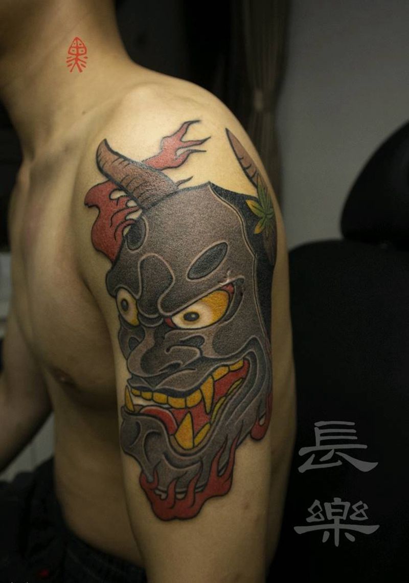 【般若】纹身图片_手臂手部老传统新传统般若纹身图案